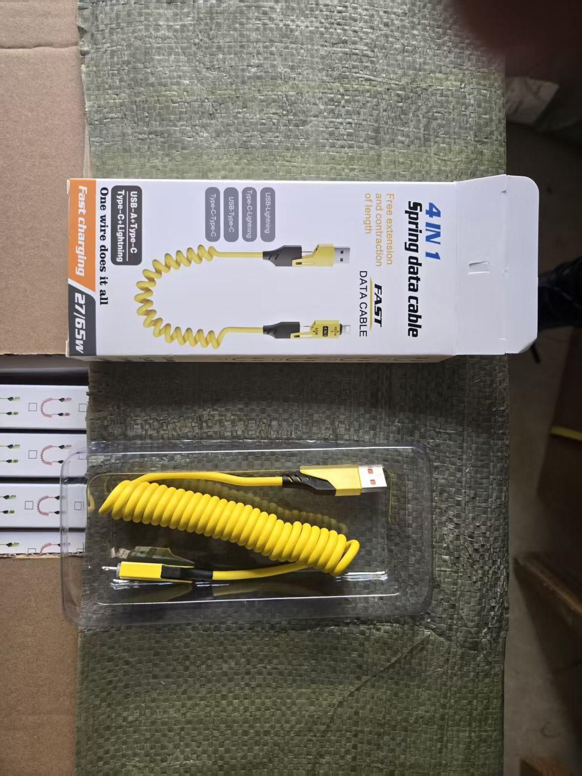4-in-1 Spring Data Cable: Your Ultimate Charging Companion