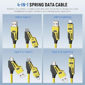 4-in-1 Spring Data Cable: Your Ultimate Charging Companion
