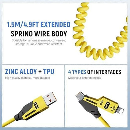 4-in-1 Spring Data Cable: Your Ultimate Charging Companion