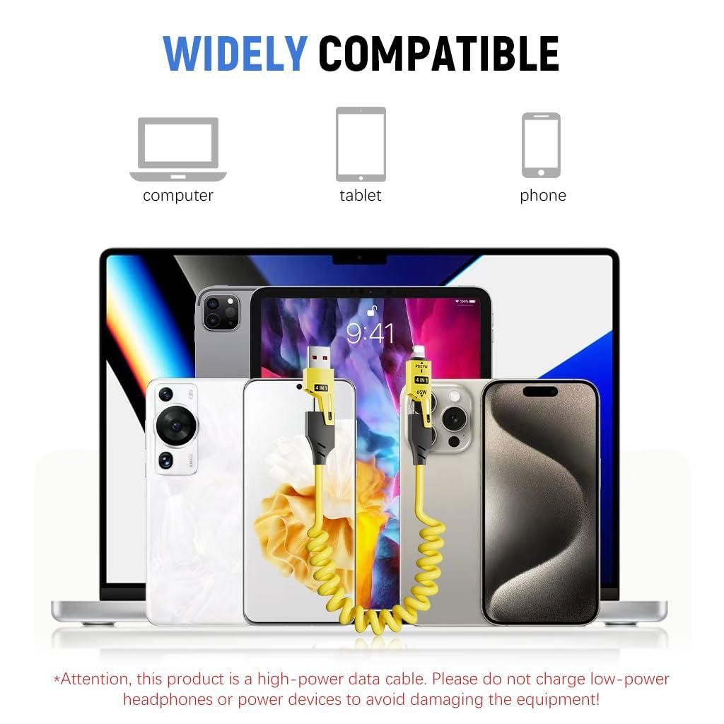 4-in-1 Spring Data Cable: Your Ultimate Charging Companion